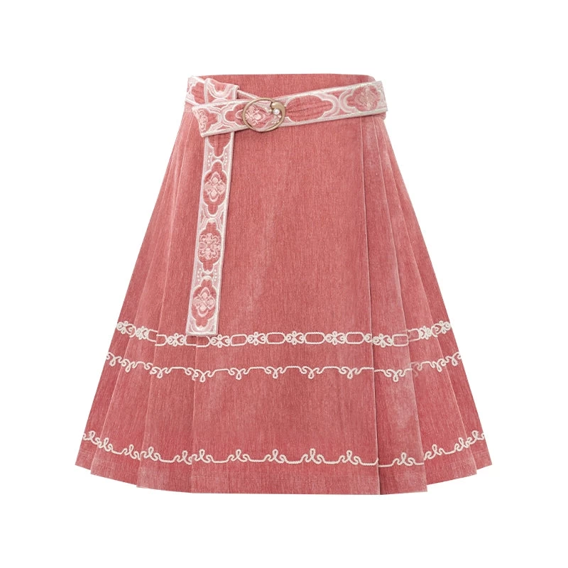 Women Modern Daily Hanfu Embroidered Pearl Cloud 4-Piece Set | HANFUBAO