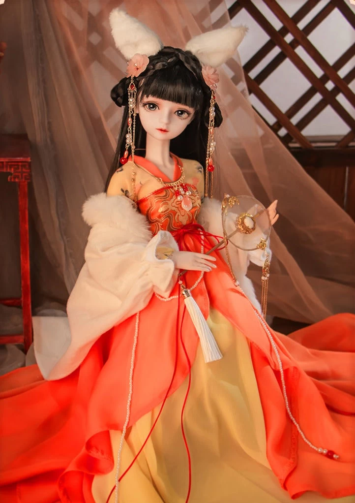 Unisex Handmade 60cm BJD SD Doll Pipa & Fan Recycled Plastic| HANFUBAO