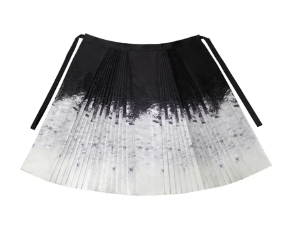 Women Modern Hanfu Ma Mian Skirt Silver | HANFUBAO