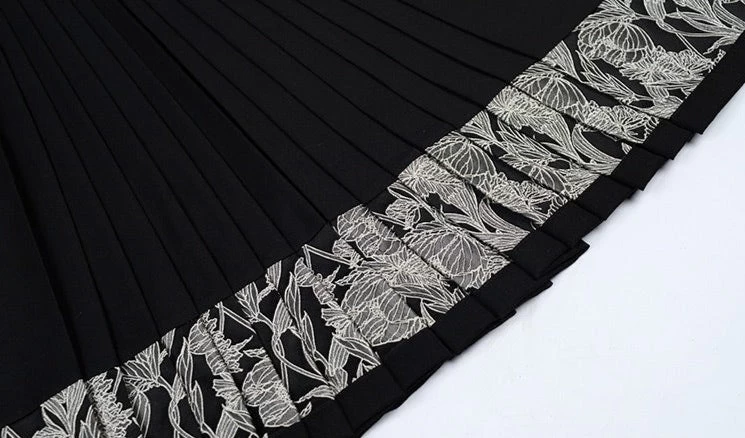 Women Modern Daily Hanfu Set Black | Lyocell-Cotton Blend | HANFUBAO