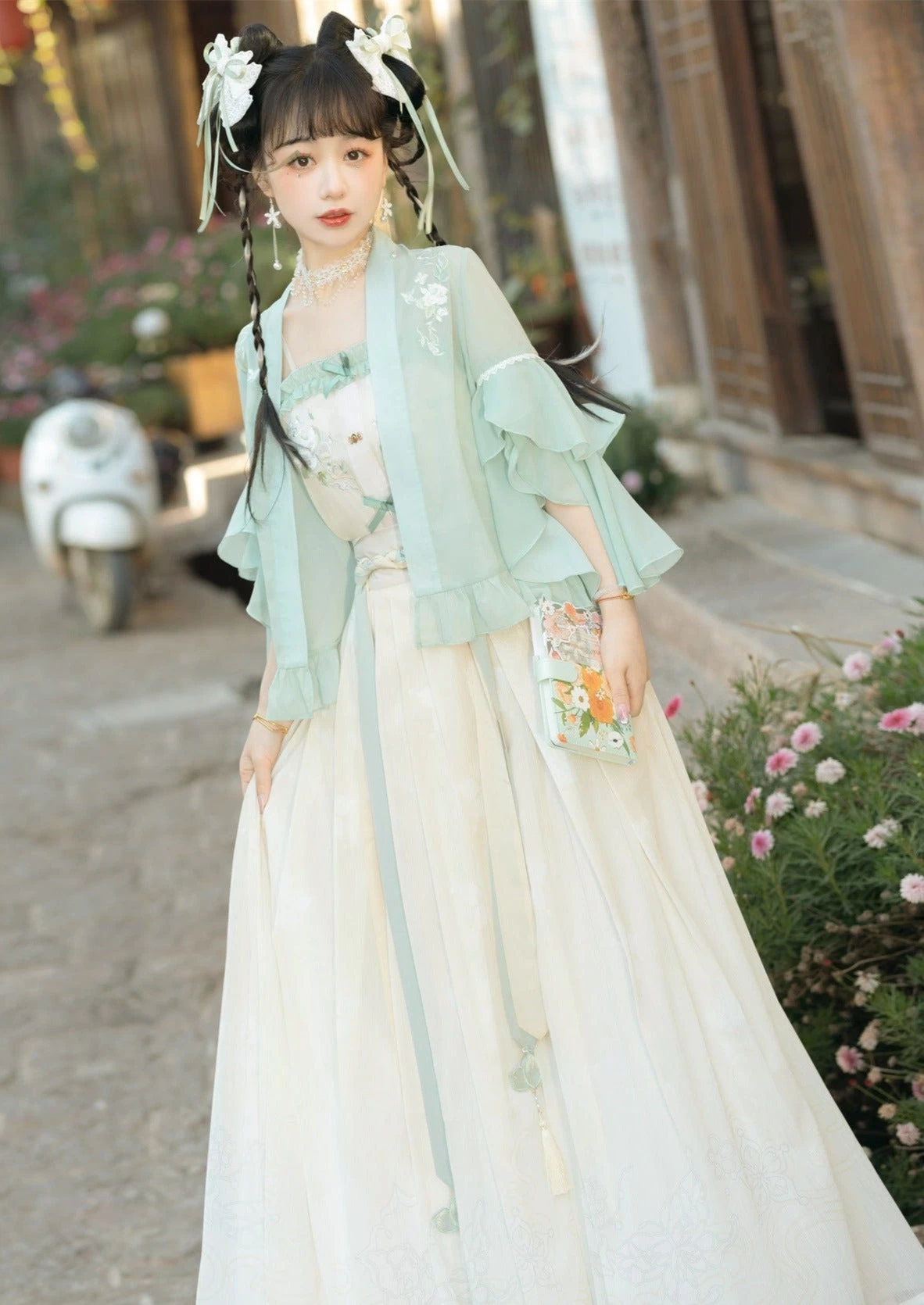 Women Modern Daily Hanfu Green Summer Song Dynasty Set | HANFUBAO