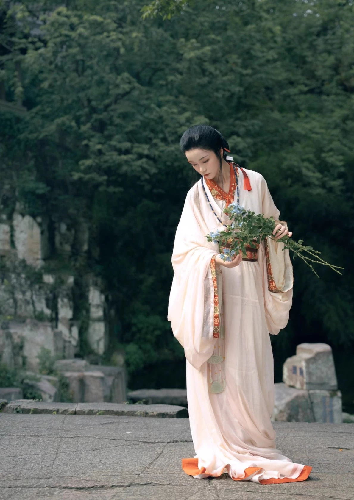 Unisex Warring States Period Hanfu Robe Set for Festivals Cosplay, Plus Size | HANFUBAO