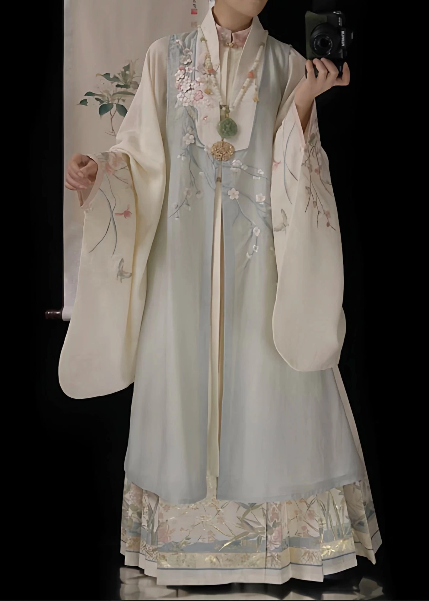 Women Plus Size Modern Hanfu 3-Piece  Set Plum Shadow | HANFUBAO