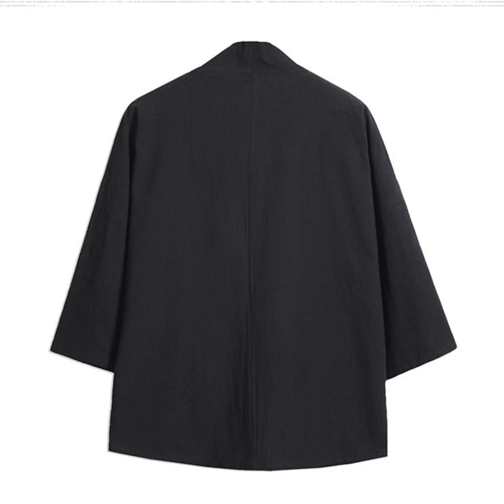 Unisex Daily Hanfu Kimono Robe Green Plus Size Cotton Blend | HANFUBAO