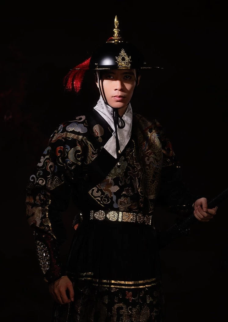 Unisex Ming Dynasty Iron Flying Fish Helmet Cosplay Costume Accessory | HANFUBAO