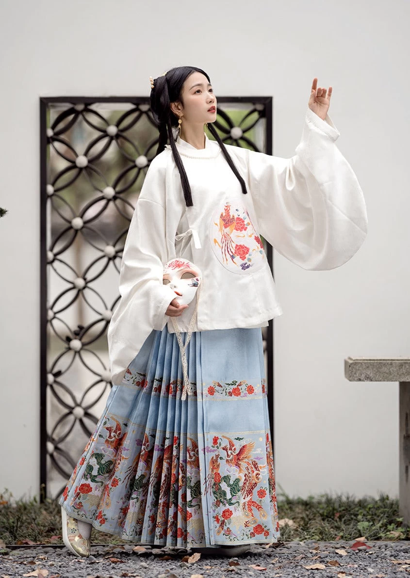 Women Ming Dynasty Ma Mian Skirt Half Cosmo Floral | HANFUBAO