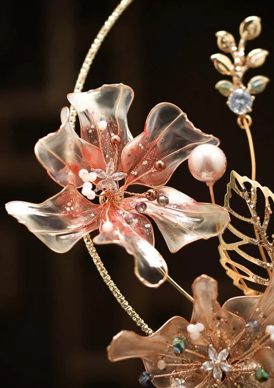 Women Alloy Bridal Hand Fan with Gemstones, Elegant Wedding | HANFUBAO