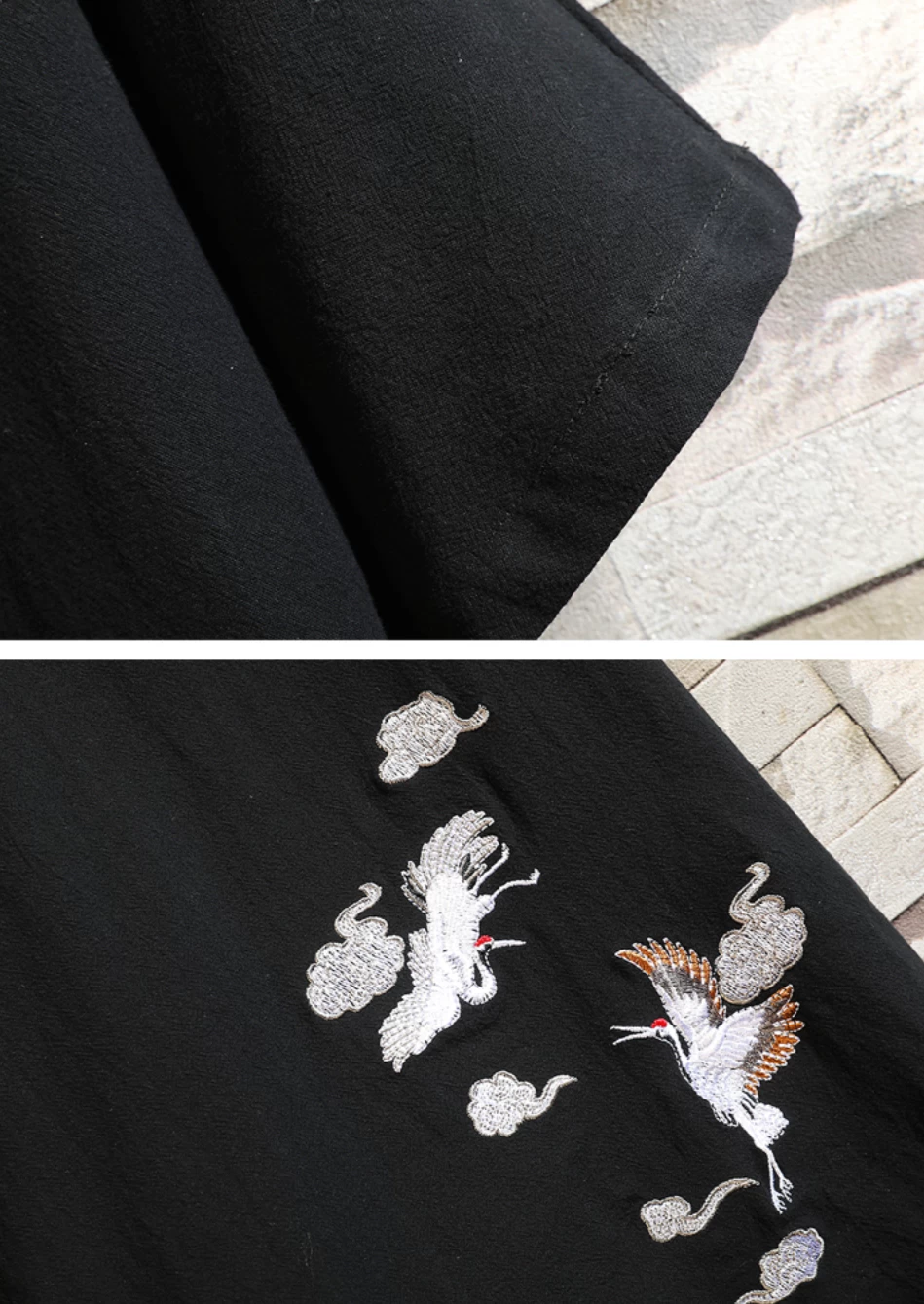 Unisex Gray Daily Hanfu Kimono Robe, Plus Size Cotton Blend | HANFUBAO