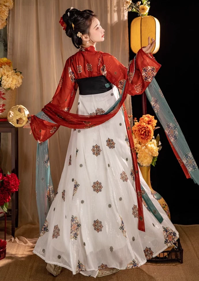 Women 3-Piece Daily Hanfu Fox Embroidery Set Plus Size| HANFUBAO