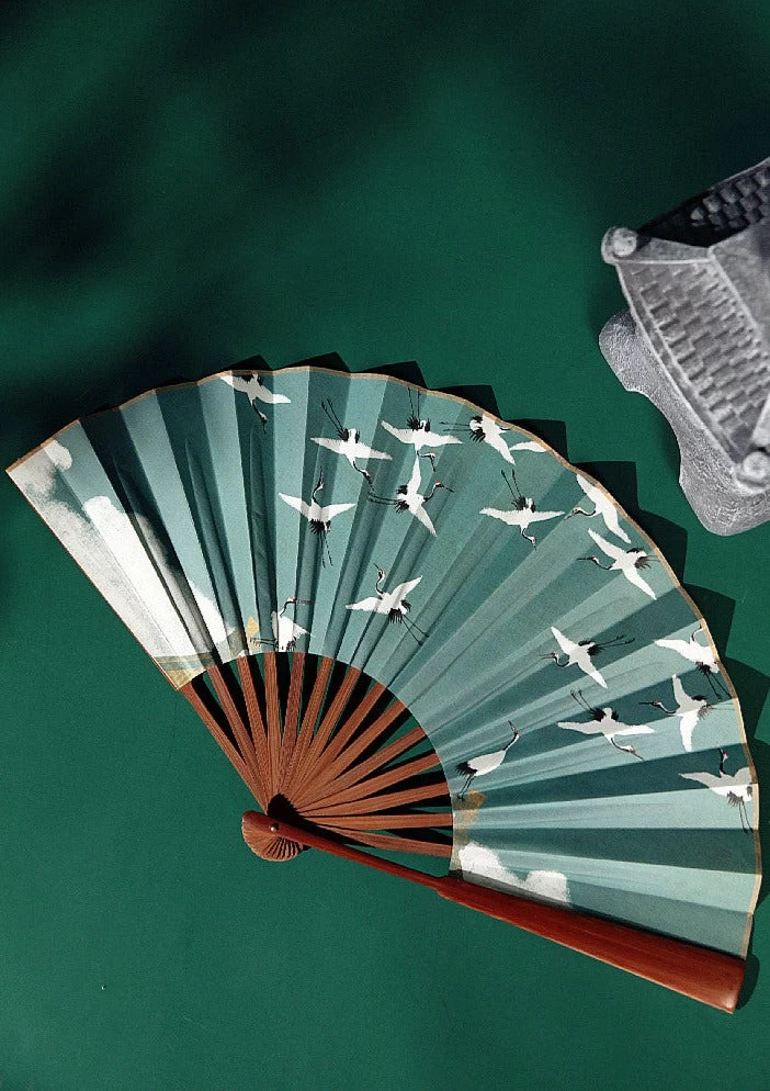 Chinese Hanfu Paper & Bamboo Folding Hand Fan for Dance & Festivals | HANFUBAO