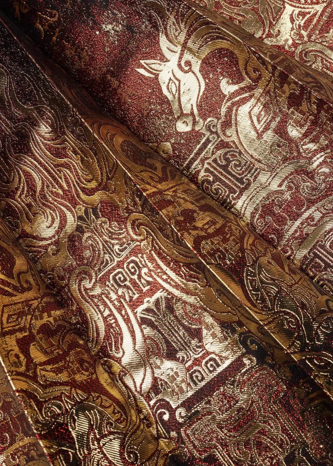 Women's Modern 3-Piece Ma Mian Skirt Hanfu Set in Cinnabar| HANFUBAO