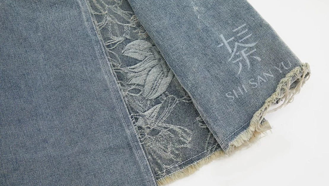 Women Denim Modern Hanfu 3-Piece Daily Set Indigo Blue | HANFUBAO