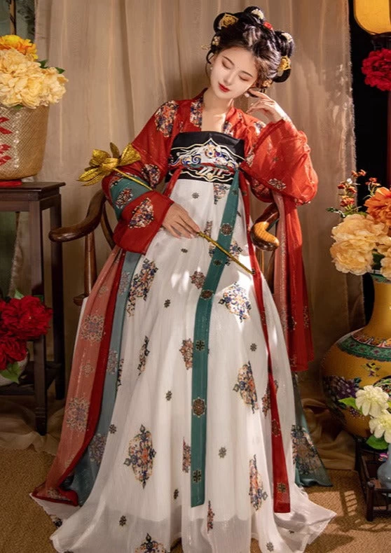 Women's 3-Piece Daily Hanfu Fox Embroidery Set Plus Size| HANFUBAO