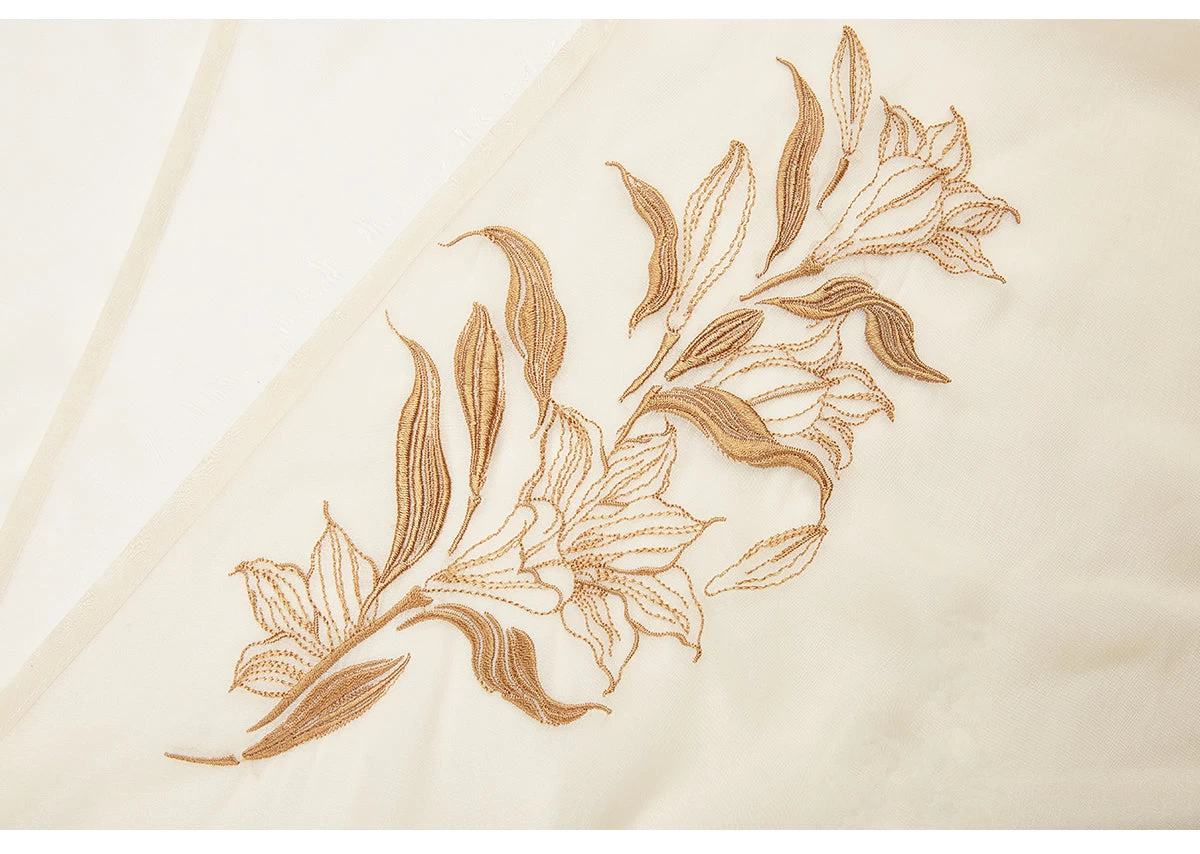 Women's Daily Hanfu Set Modern Beige Tie-Dye Tank+Blouse+Pants | HANFUBAO