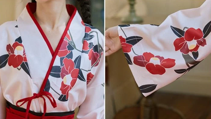 Women Modern Daily Hanfu Set Camellia Red/Black  Plus Size | HANFUBAO