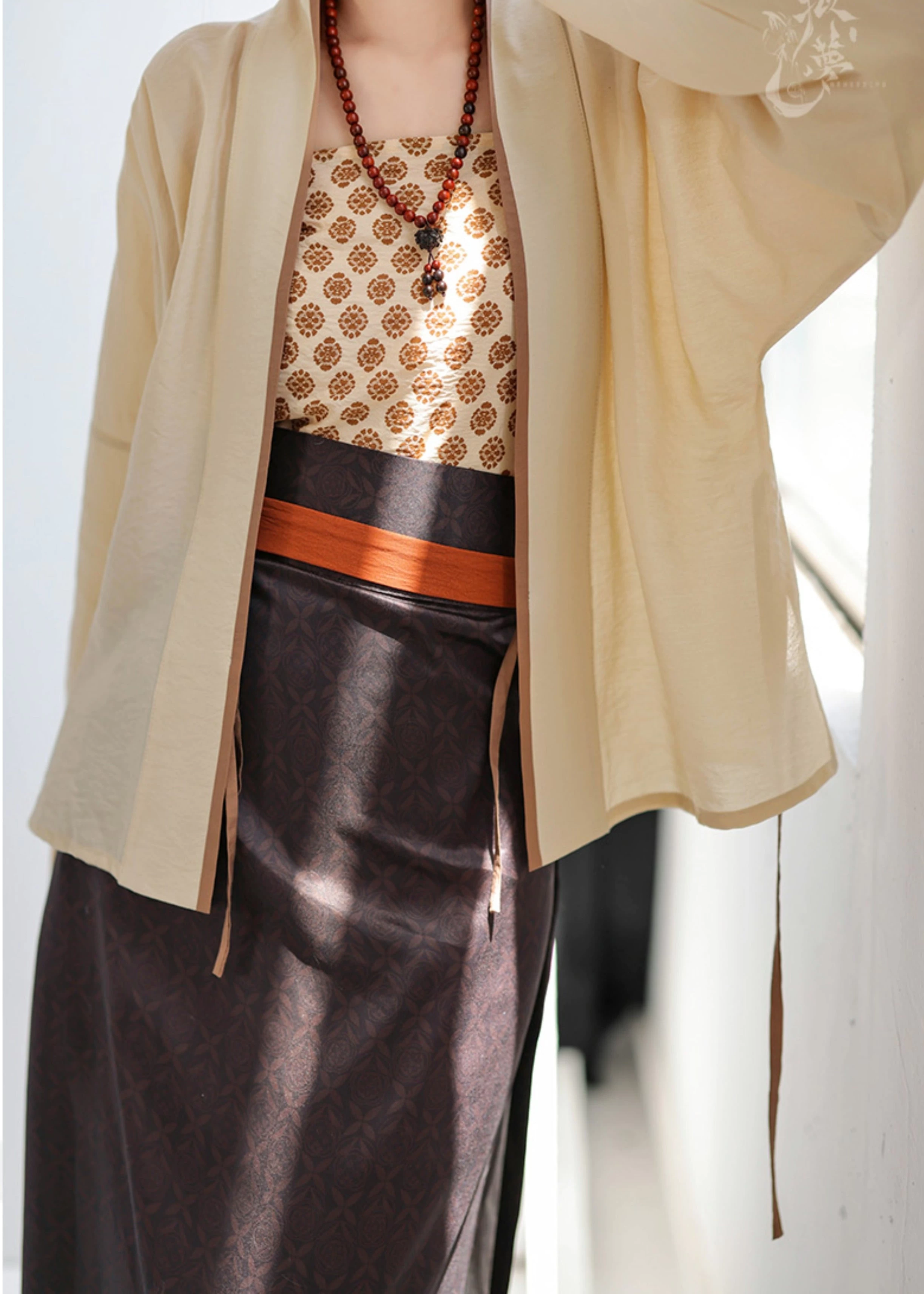 Women Modern Hanfu 3-Piece Tencel-Viscose Set Rice Bloom | HANFUBAO