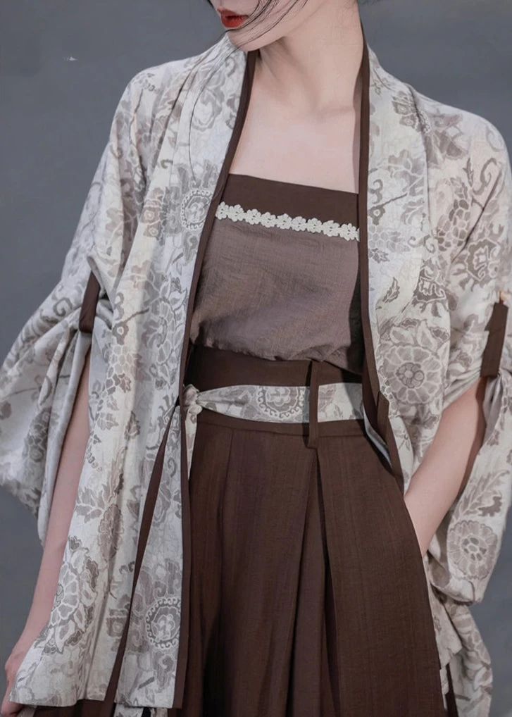 Women’s Daily Hanfu 4-Piece Pants Set Rayon-Linen Blend | HANFUBAO