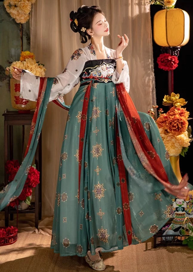 Women 3-Piece Daily Hanfu Fox Embroidery Set Plus Size| HANFUBAO
