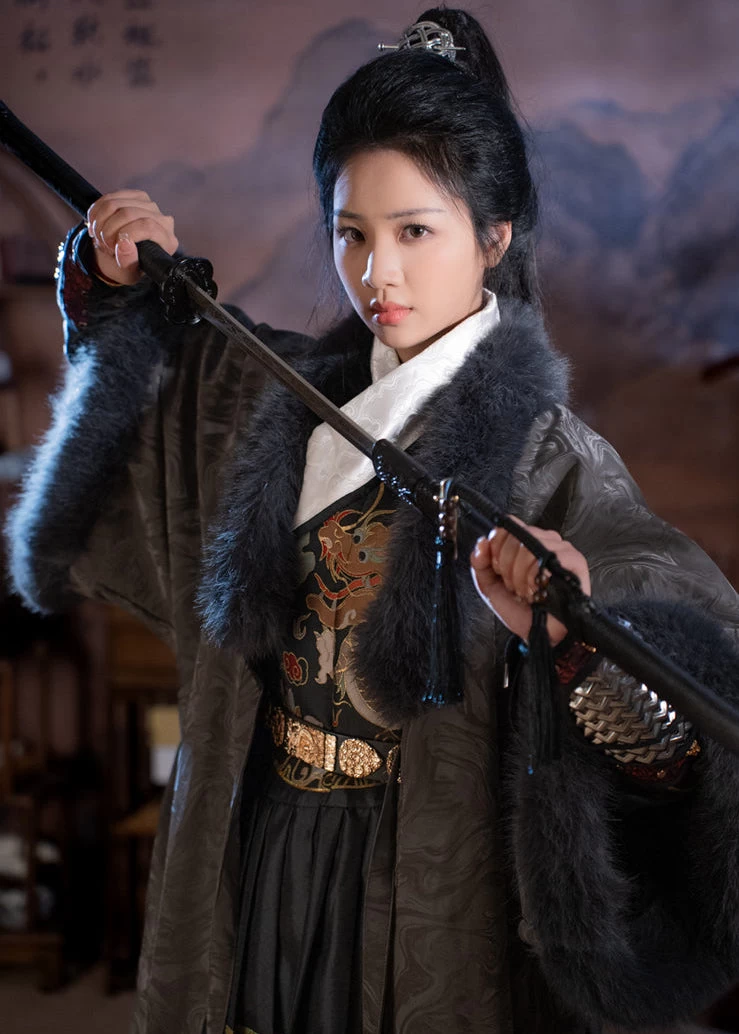 Unisex Daily Hanfu Flying Fish Embroidered Cloak Outerwear | HANFUBAO