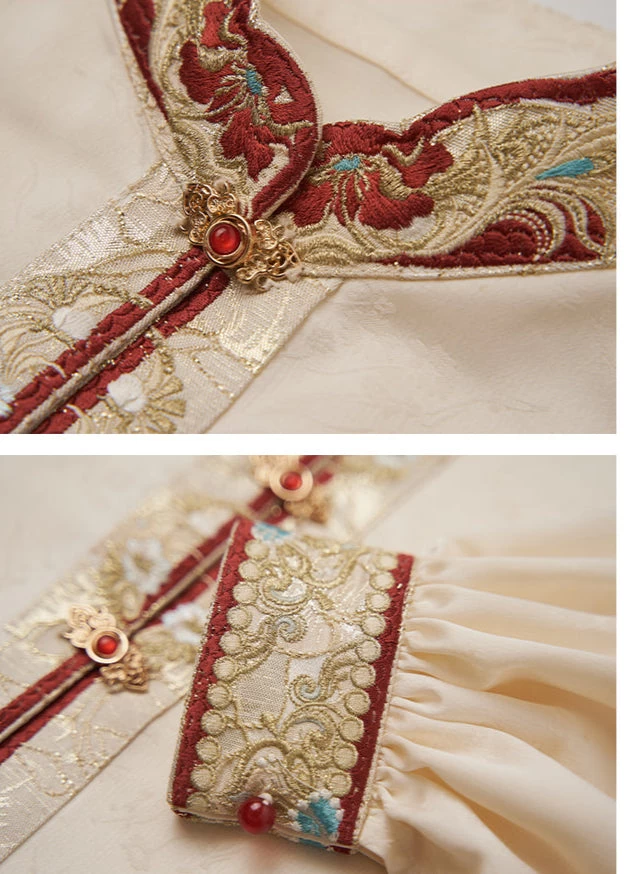 Women Modern Hanfu Wedding Set  Red Phoenix Embroidery Plus Size | HANFUBAO