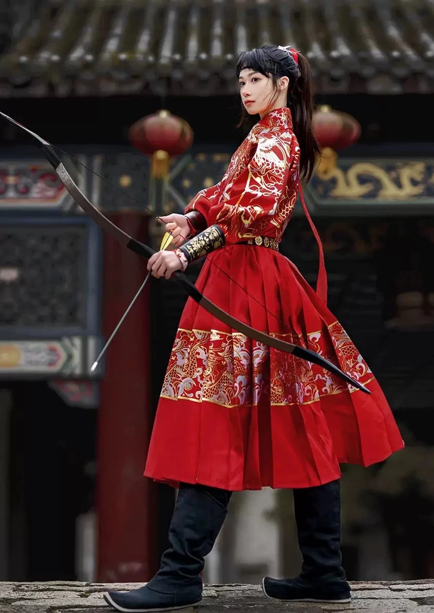 Unisex Modern Daily Hanfu Cotton Blend Water Dragon Embroidery | HANFUBAO