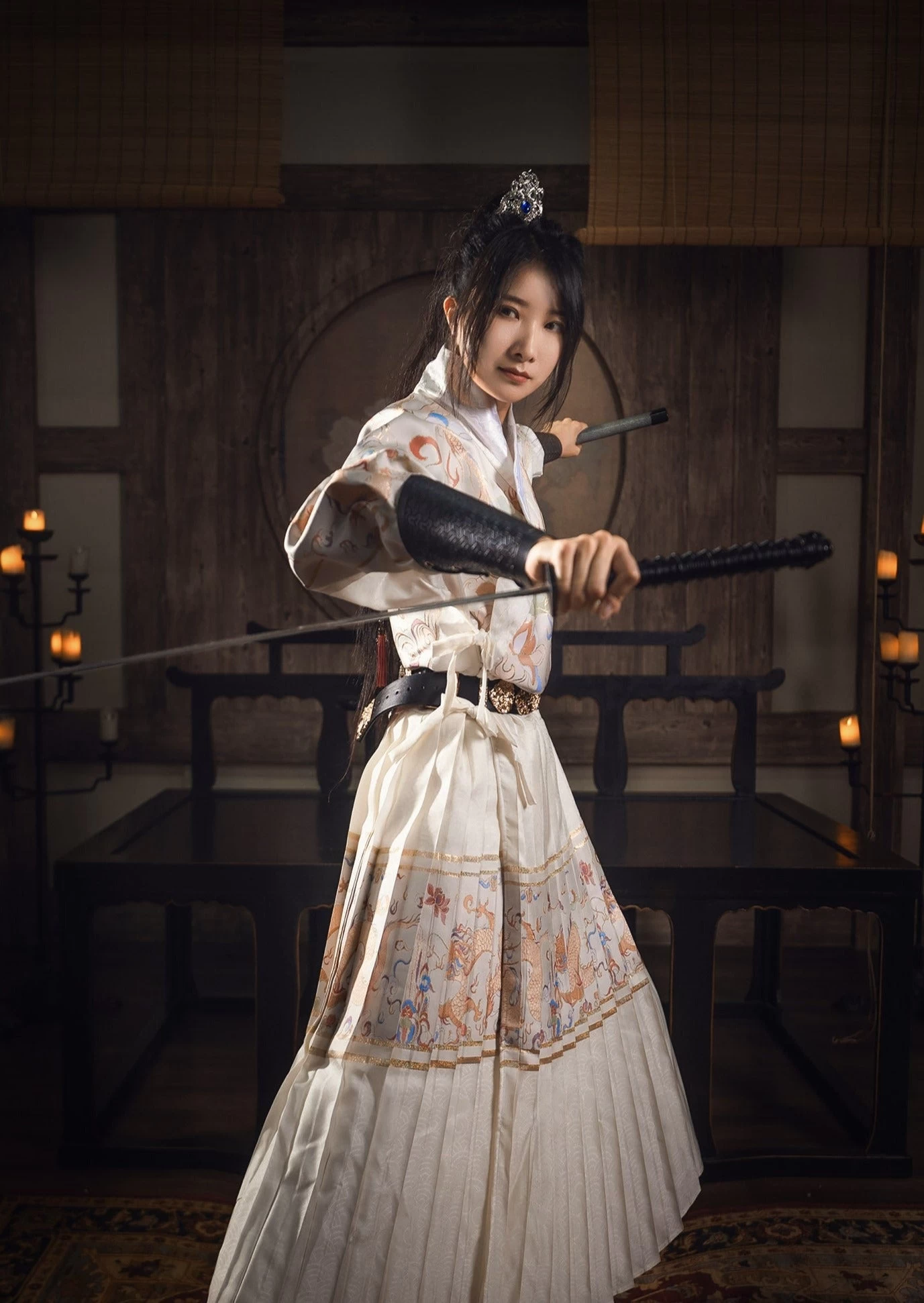 Unisex 4-Piece Embroidered Flying Fish Hanfu Set for Daily Wear | HANFUBAO