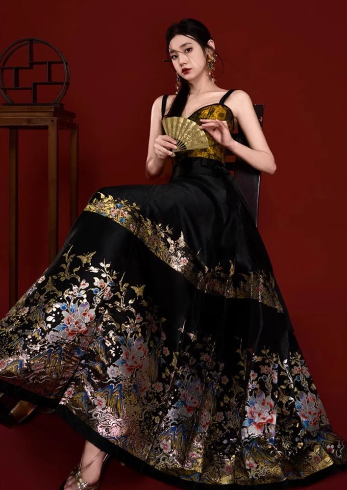 Women Modern Hanfu 2-Piece Top & MaMian Skirt Set Jiangshan Ru Hua | HANFUBAO