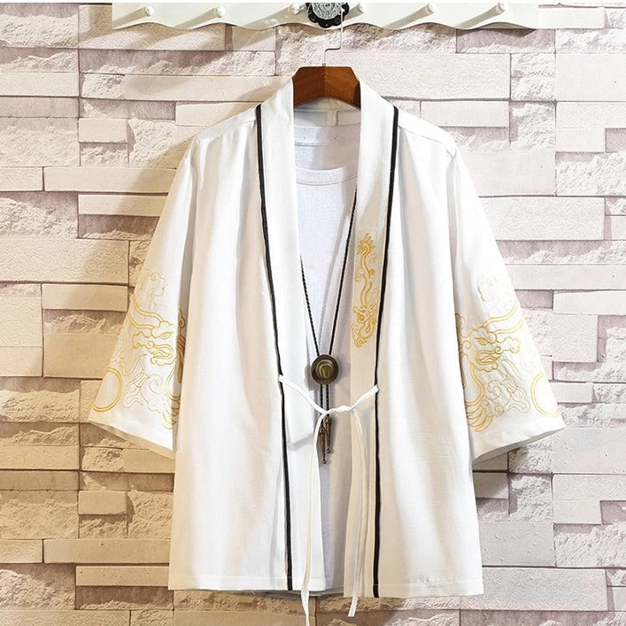 Unisex Modern Daily Hanfu Robe Dragon Print Plus Size | HANFUBAO