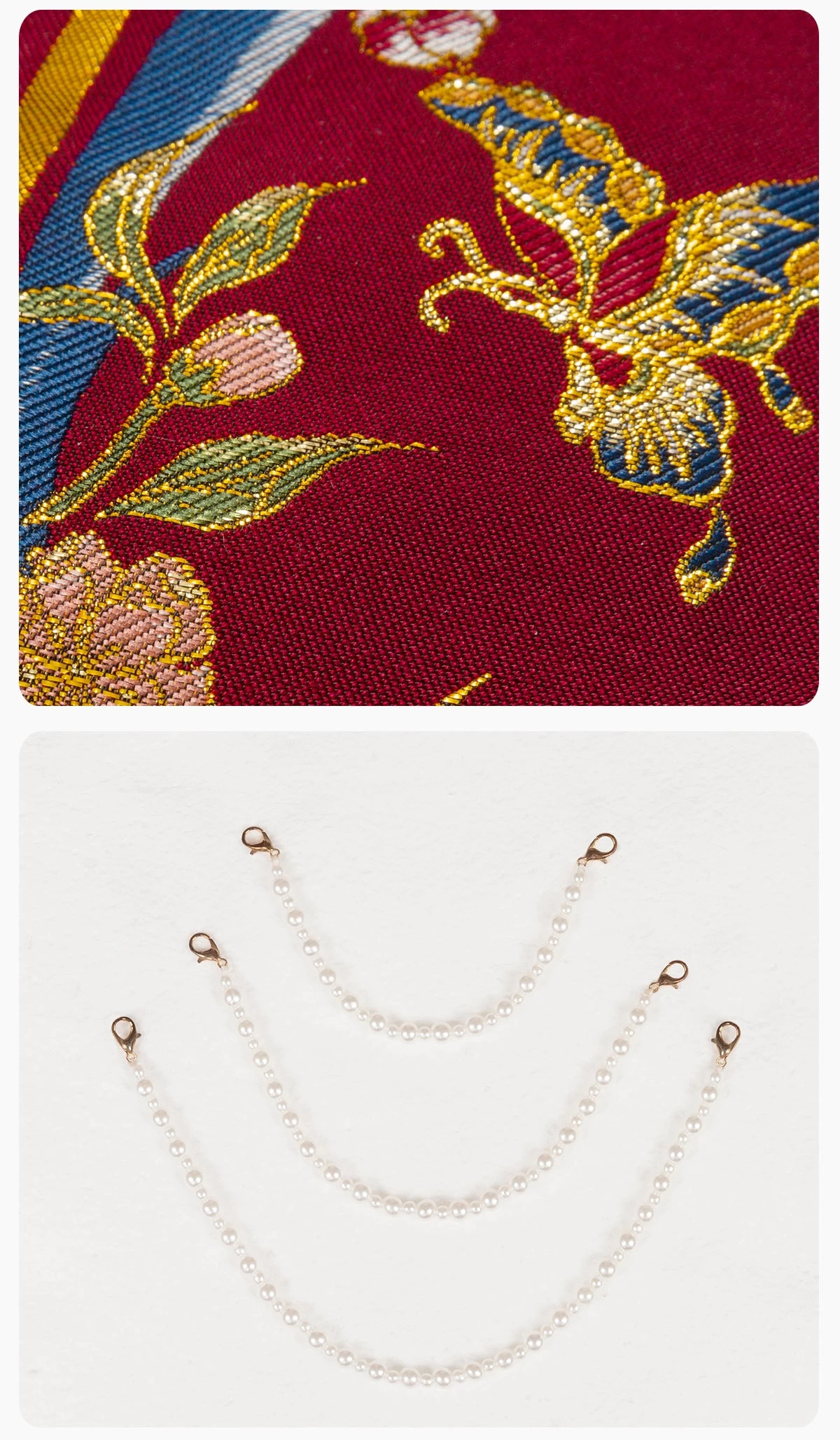 Women Modern Hanfu Satin 3-Piece Wedding Dress Red Embroidery | HANFUBAO