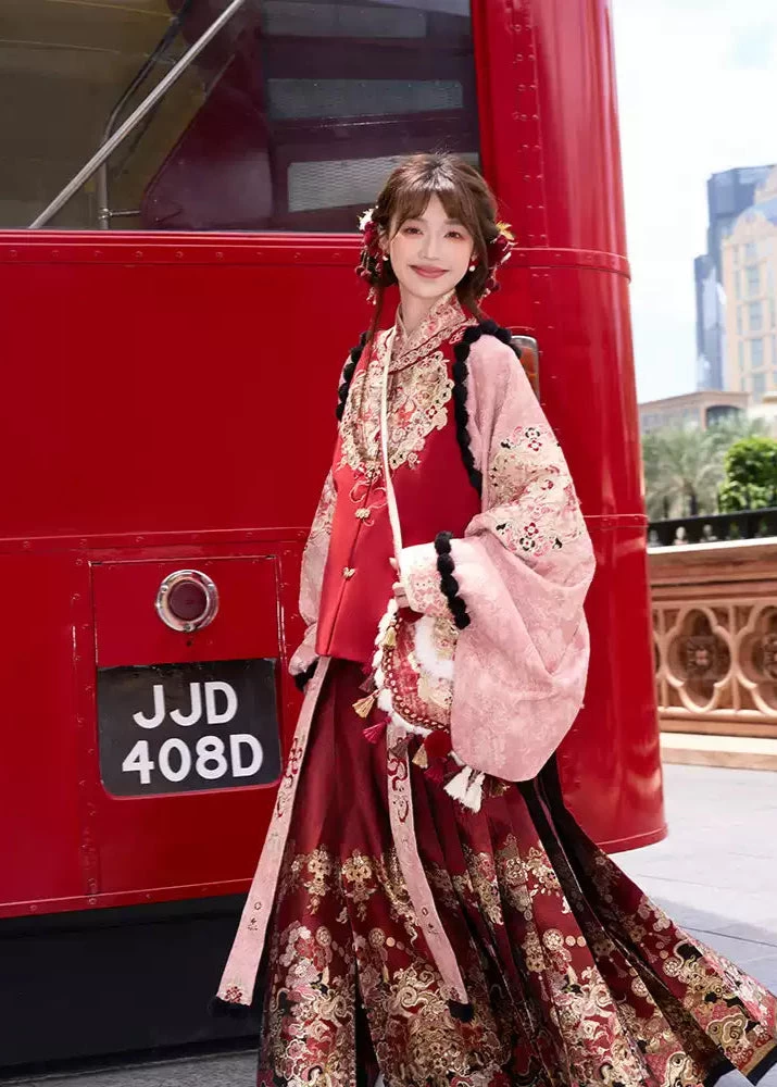 Women Modern Hanfu  Spirit Snake Embroidery Red | HANFUBAO