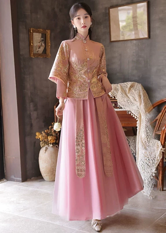 Women Chinese Hanfu Bridesmaid Dress Set  Plus Size| HANFUBAO