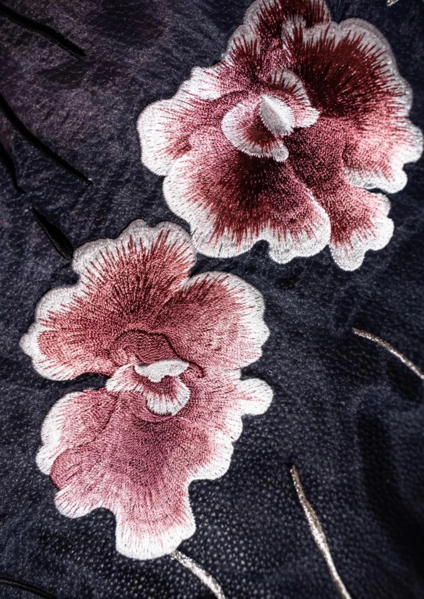 Women Modern Hanfu Set Blue Dunhuang Embroidery| HANFUBAO