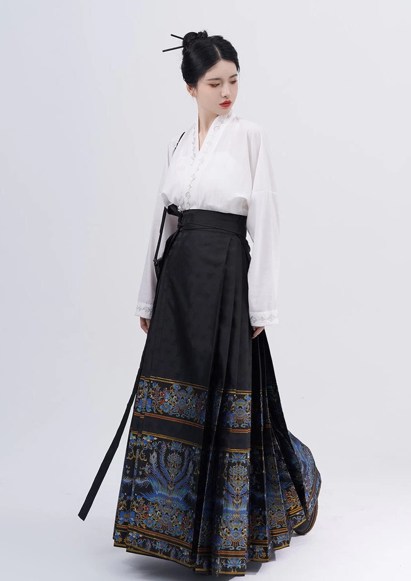 Women Modern Daily Hanfu 2-Piece Set, Dian Cui Embroidery | HANFUBAO