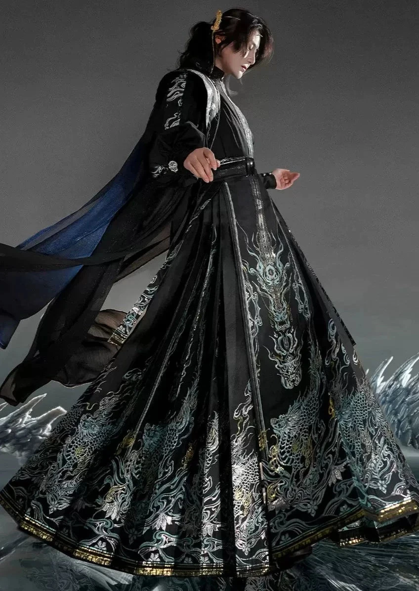 Unisex Modern Daily Hanfu  Ma Mian Skirt, Prince Print | HANFUBAO