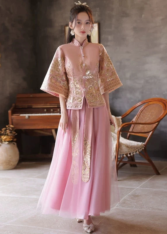 Women Chinese Hanfu Bridesmaid Dress Set  Plus Size| HANFUBAO