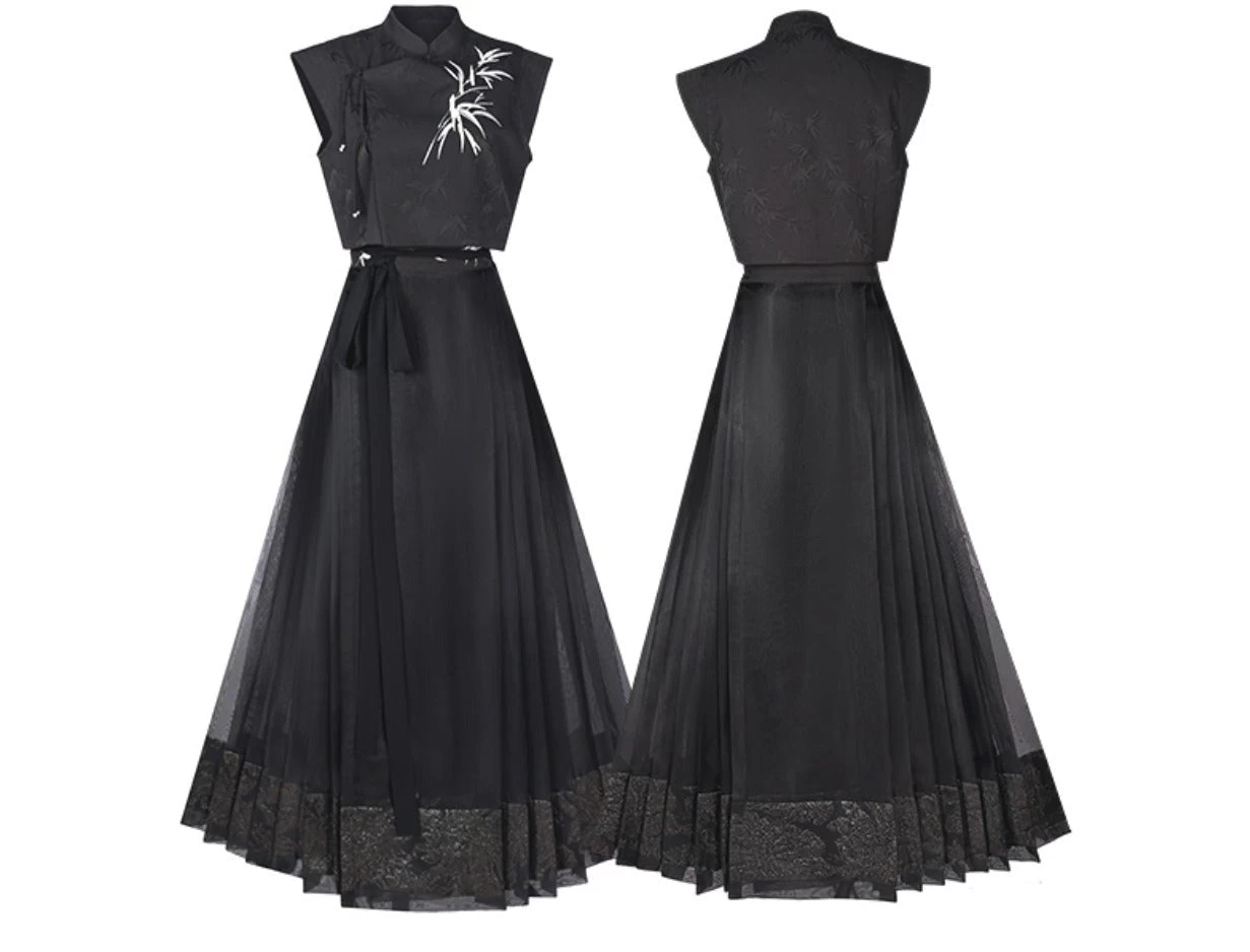 Women Modern Hanfu Top Bamboo Pattern | HANFUBAO  Lab Silk Daily Wear