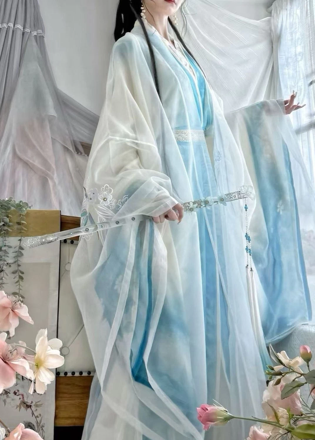 Women’s Plus Size 4-Piece Chiffon Daily Hanfu Set (Luoshen Fu) | HANFUBAO