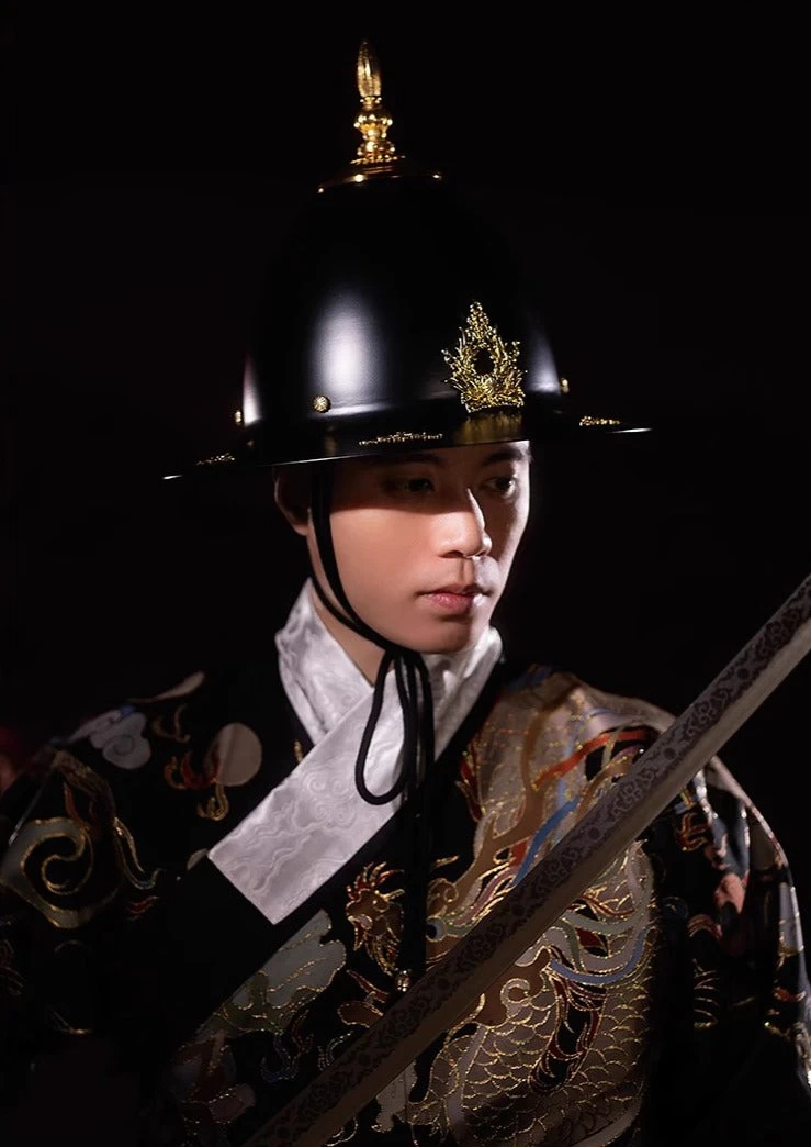 Unisex Ming Dynasty Iron Flying Fish Helmet Cosplay Costume Accessory | HANFUBAO