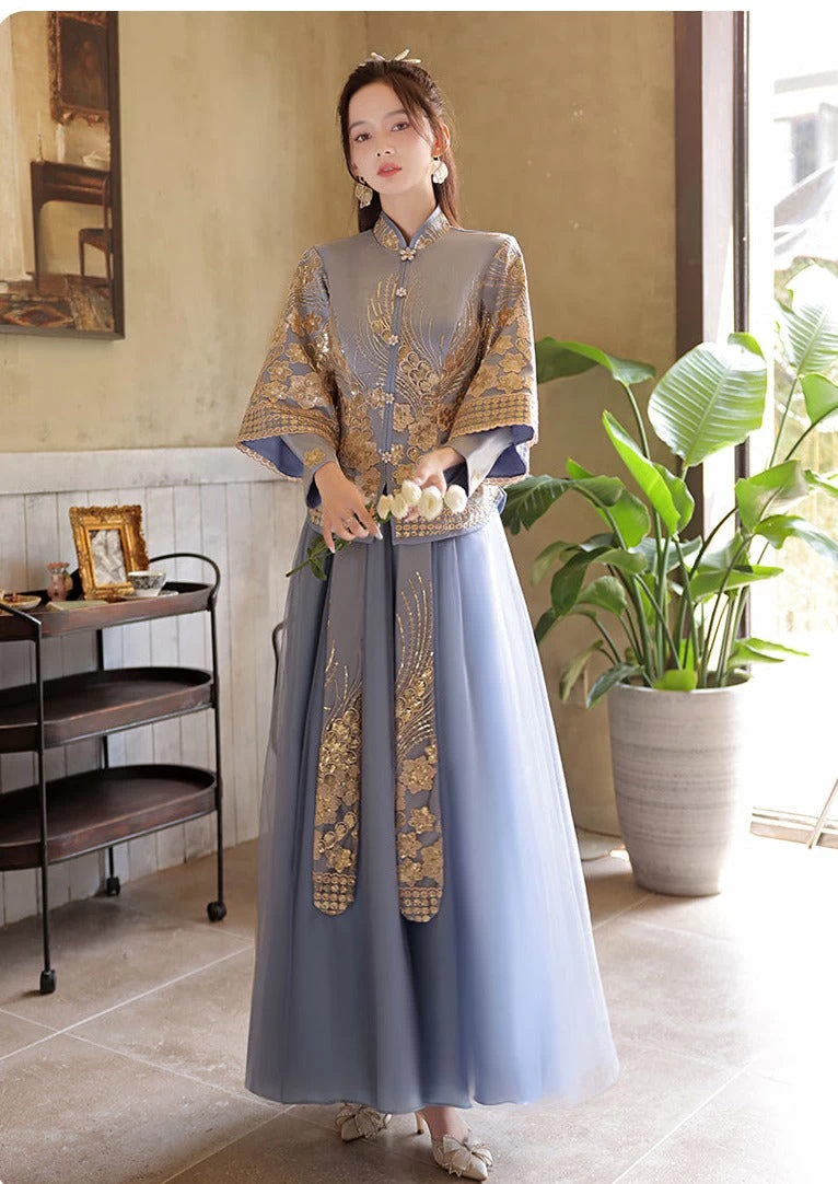 Women Chinese Hanfu Bridesmaid Dress Set  Plus Size| HANFUBAO