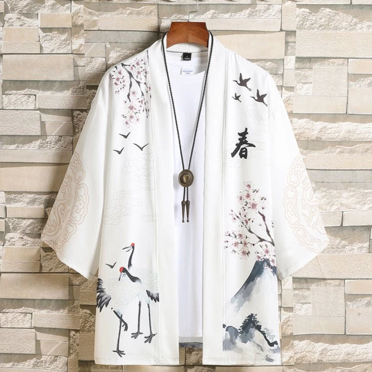 Unisex Daily Hanfu Kimono Robe, Multi-Color Plus Size Cotton Blend | HANFUBAO