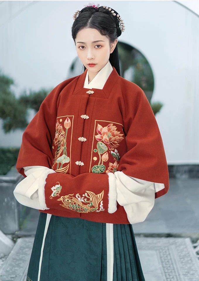 Women Modern Hanfu Cotton-Blend Cardigan Qingli Embroidery | HANFUBAO