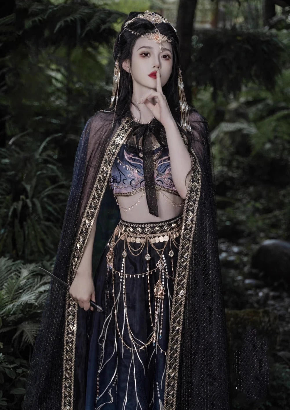 Women Modern Hanfu Set Moonlight Elf Dunhuang Embroidery蝶骨| HANFUBAO