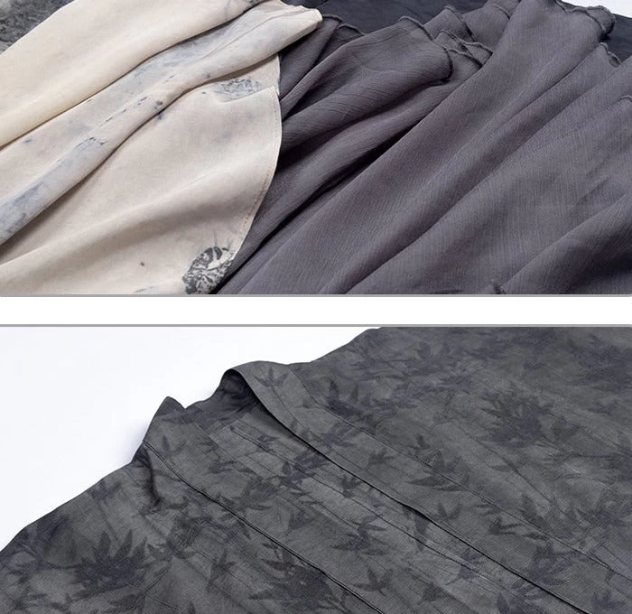 Women’s Modern Gray 3-Piece Daily Hanfu Set Lab Silk Cotton Blend | HANFUBAO