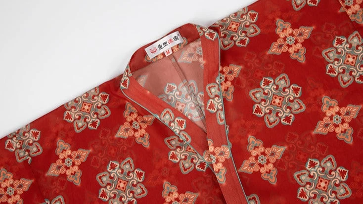 Women’s Modern Chiffon Hanfu Set Red Festival Party | HANFUBAO