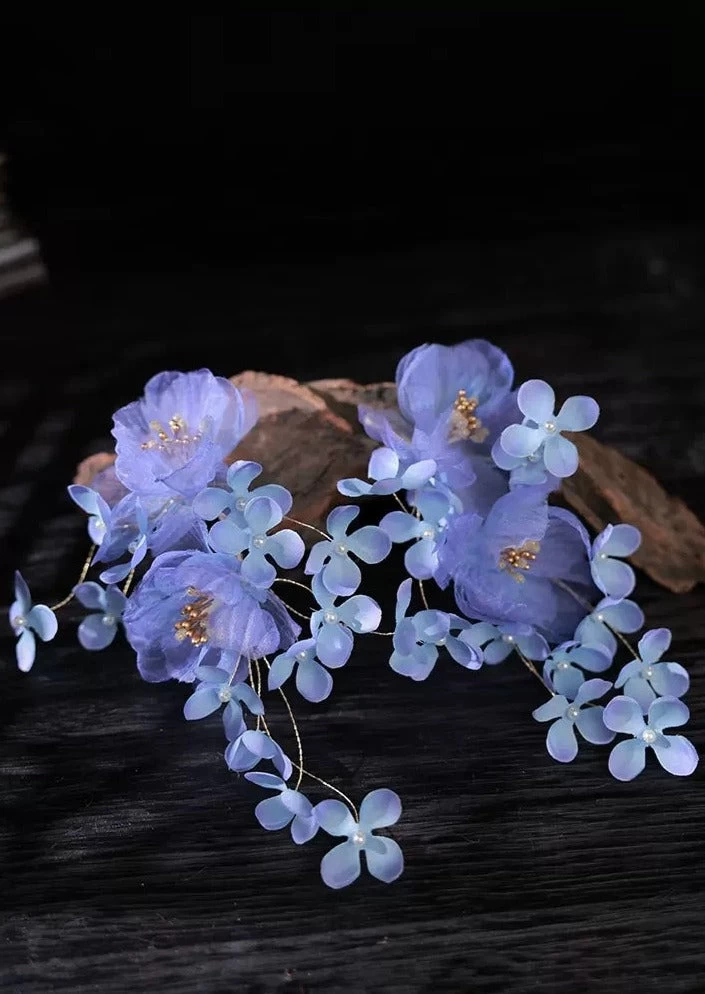 Women's Hydrangea Yarn Flower Hair Pieces for Hanfu Hairstyling | HANFUBAO