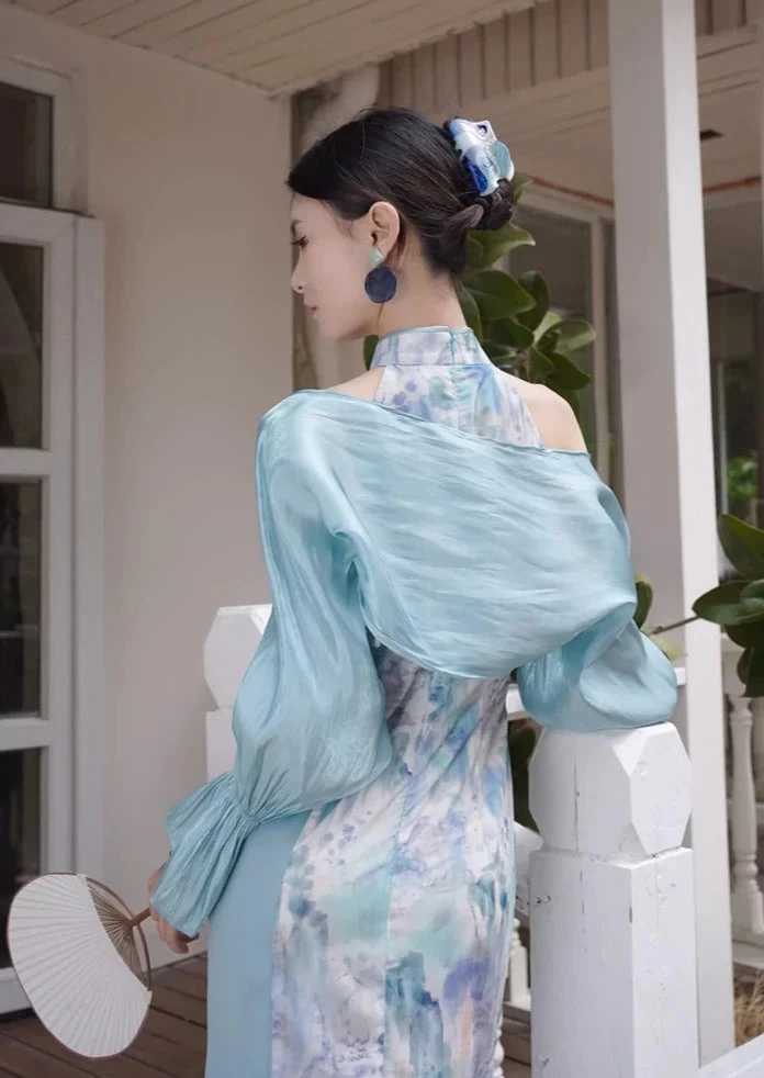 Women Irises 6-Color Qipao Coverup, Breathable Daily Hanfu One Size | HANFUBAO