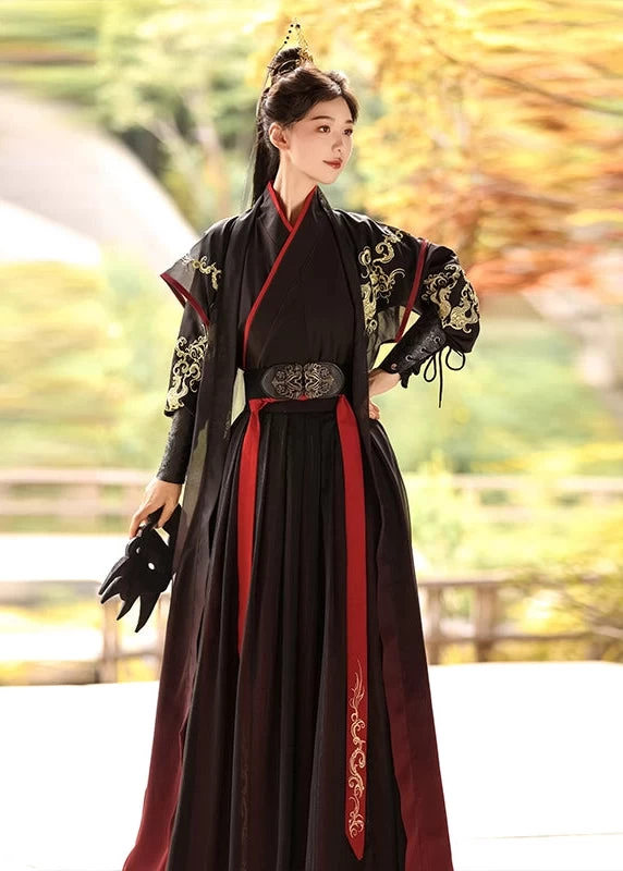 Unisex Modern Hanfu Cotton Blend Set Twilight Blue | HANFUBAO