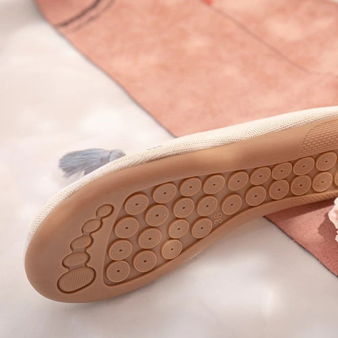 Women’s Hanfu Floral Embroidered Canvas Mule Shoes 7 Colors EU35-40 | HANFUBAO