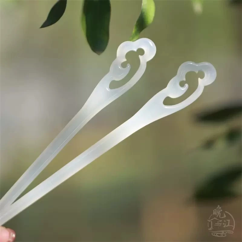 Women Cloud-Pattern Resin Plastic Hairpin Pair for Hanfu Daily Wear | HANFUBAO