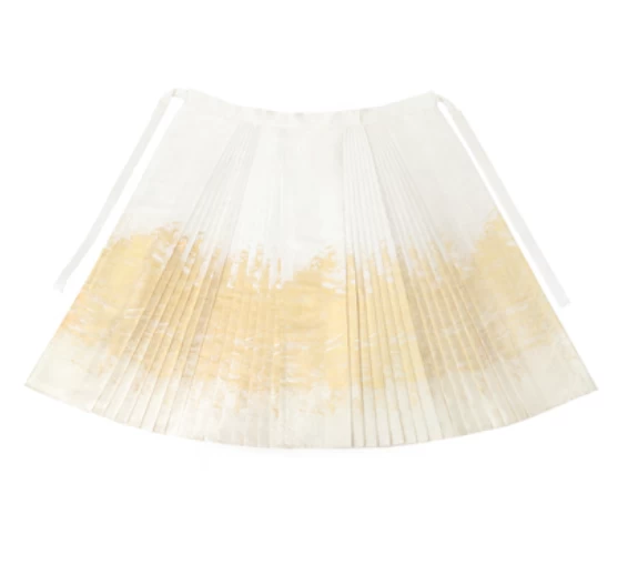 Women Modern Hanfu Ma Mian Skirt Gold Embroidered  | HANFUBAO